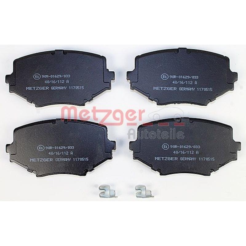 Jeu de 4 plaquettes de frein avant METZGER 1170515 - Visuel 1
