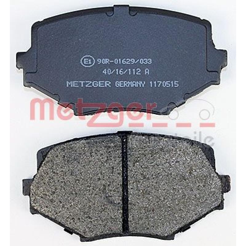 Jeu de 4 plaquettes de frein avant METZGER 1170515 - Visuel 2
