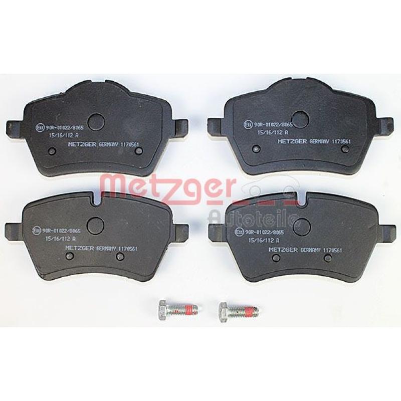 Jeu de 4 plaquettes de frein avant METZGER 1170561 - Visuel 1