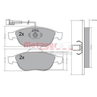 Jeu de 4 plaquettes de frein avant METZGER OEM 0009947935