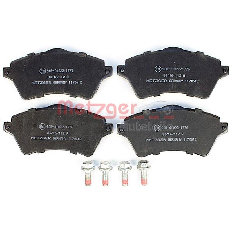 Jeu de 4 plaquettes de frein avant METZGER 1170612 - Visuel 1