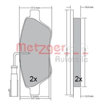 Jeu de 4 plaquettes de frein avant METZGER OEM 77365808