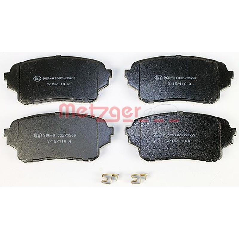 Jeu de 4 plaquettes de frein avant METZGER 1170669 - Visuel 1