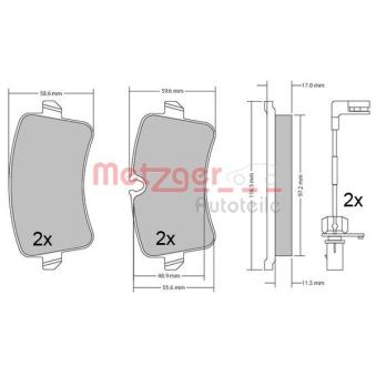Jeu de 4 plaquettes de frein arrière METZGER OEM 4G0698451B