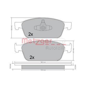 Jeu de 4 plaquettes de frein avant METZGER OEM CV612001MA