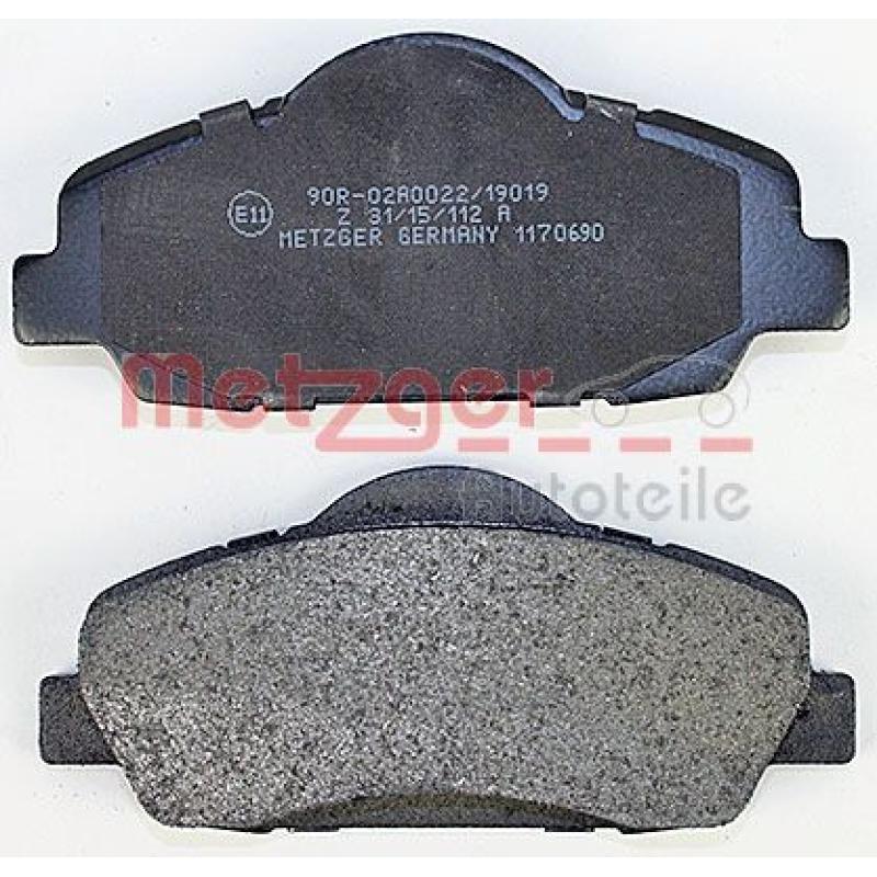 Jeu de 4 plaquettes de frein avant METZGER 1170690 - Visuel 2