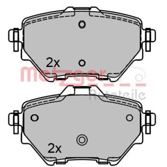 Jeu de 4 plaquettes de frein arrière METZGER OEM EJS12D251AA Jeu de 4 plaquettes de frein arrière METZGER OEM EJS12D251AA