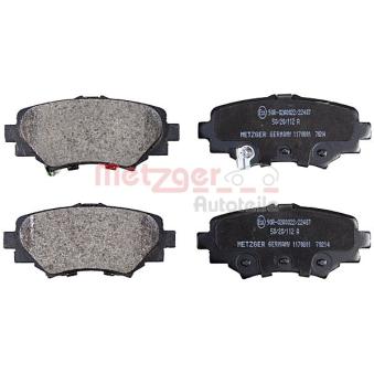 Jeu de 4 plaquettes de frein arrière METZGER OEM B4Y02648ZA