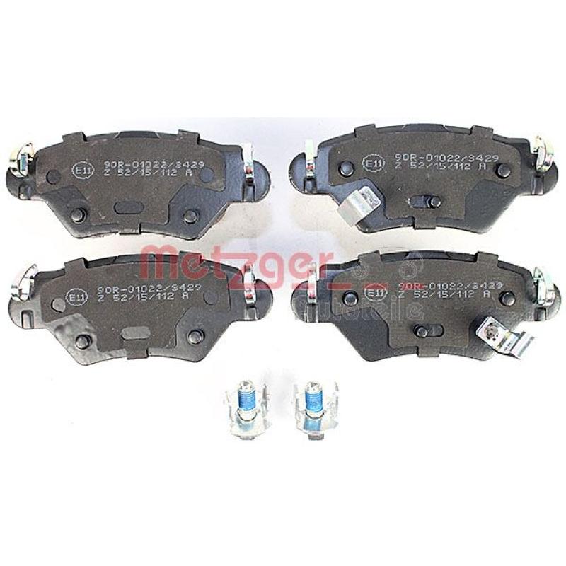 Jeu de 4 plaquettes de frein arrière METZGER 1170809 - Visuel 1