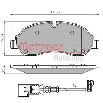 Jeu de 4 plaquettes de frein avant METZGER OEM 2005987