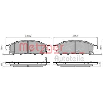 Jeu de 4 plaquettes de frein avant METZGER OEM 4605A284