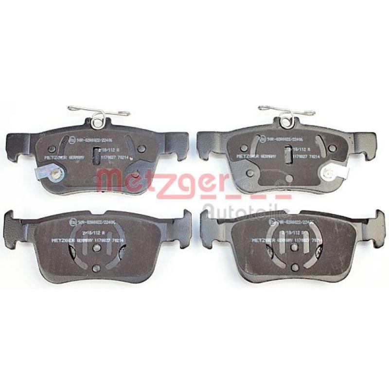Jeu de 4 plaquettes de frein arrière METZGER 1170827 - Visuel 1