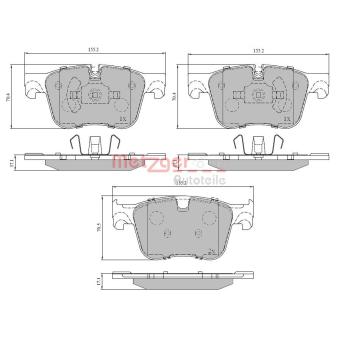 Jeu de 4 plaquettes de frein avant METZGER OEM 1612412380