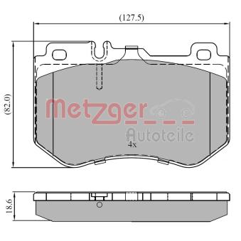 Jeu de 4 plaquettes de frein avant METZGER OEM 0084201720