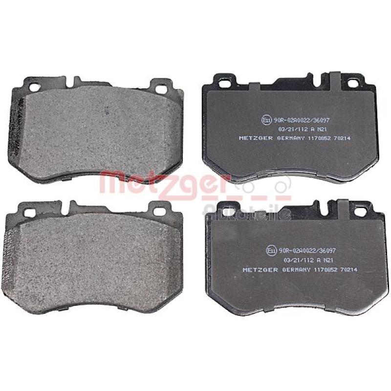 Jeu de 4 plaquettes de frein avant METZGER 1170852 - Visuel 1