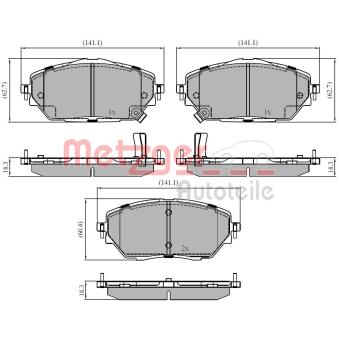 Jeu de 4 plaquettes de frein avant METZGER OEM 04465F4010