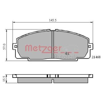 Jeu de 4 plaquettes de frein avant METZGER OEM 0449126160