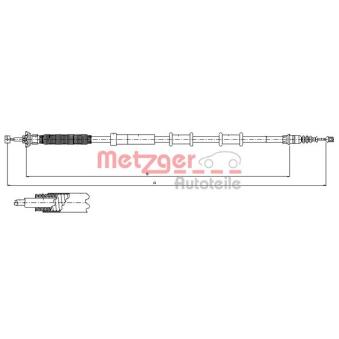 Tirette à câble, frein de stationnement arrière droit METZGER 12.0720 pour CITROEN XANTIA 1.3 MultiJet - 80cv