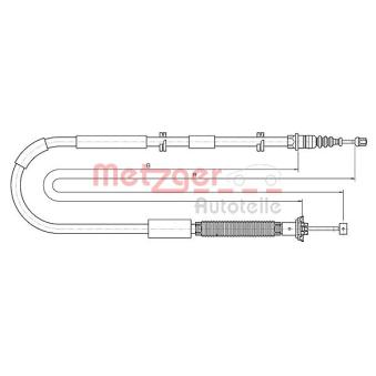 Tirette à câble, frein de stationnement arrière gauche METZGER OEM 51702642