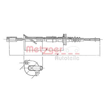 Tirette à câble, commande d'embrayage METZGER OEM 7680262