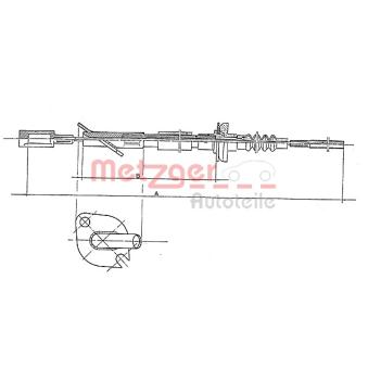 Tirette à câble, commande d'embrayage METZGER [1402.3]