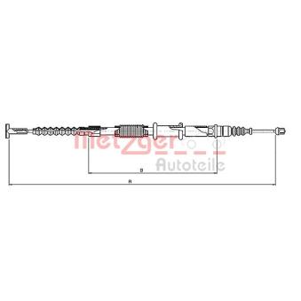 Tirette à câble, frein de stationnement arrière gauche METZGER OEM 60813056