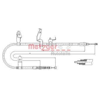 Tirette à câble, frein de stationnement arrière droit METZGER OEM C23644410C