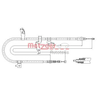 Tirette à câble, frein de stationnement arrière gauche METZGER OEM C23644420H