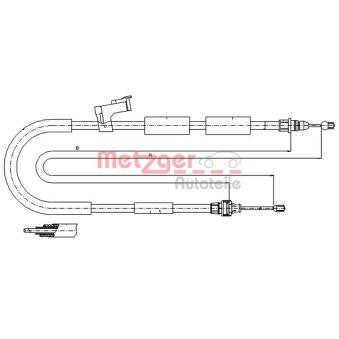 Tirette à câble, frein de stationnement arrière droit METZGER OEM BS3E44200F