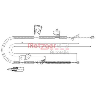 Tirette à câble, frein de stationnement arrière gauche METZGER OEM 4643052080