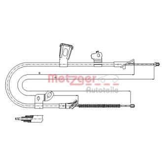 Tirette à câble, frein de stationnement arrière gauche METZGER 17.1078 pour TOYOTA YARIS 1.4 D-4D - 75cv
