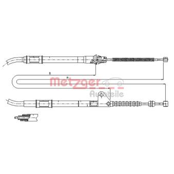 Tirette à câble, frein de stationnement arrière gauche METZGER OEM 4643005020 Tirette à câble, frein de stationnement arrière gauche METZGER OEM 4643005020
