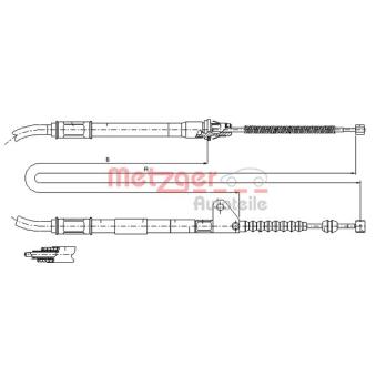 Tirette à câble, frein de stationnement arrière droit METZGER OEM 4642005020 Tirette à câble, frein de stationnement arrière droit METZGER OEM 4642005020