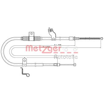 Tirette à câble, frein de stationnement METZGER 17.2290 pour MITSUBISHI OUTLANDER 2.4 - 170cv