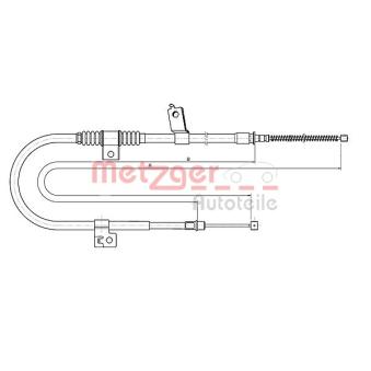 Tirette à câble, frein de stationnement METZGER 17.2291 pour MITSUBISHI OUTLANDER 2.4 - 170cv