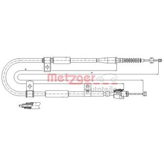 Tirette à câble, frein de stationnement arrière droit METZGER OEM 597702C300