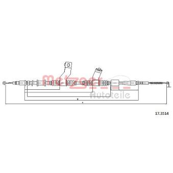Tirette à câble, frein de stationnement arrière gauche METZGER 17.3514
