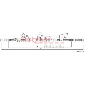 Tirette à câble, frein de stationnement arrière gauche METZGER OEM 47560S6AG53