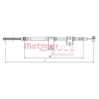 Tirette à câble, frein de stationnement arrière gauche METZGER OEM 4504100000