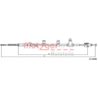 Tirette à câble, frein de stationnement arrière gauche METZGER OEM 597603W200 Tirette à câble, frein de stationnement arrière gauche METZGER OEM 597603W200