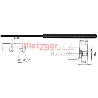 Vérin, vitre arrière METZGER OEM 8731F7