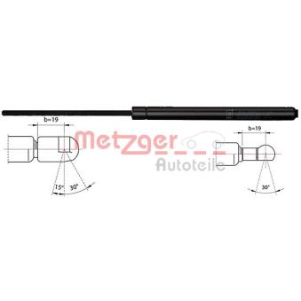 Vérin de hayon, de coffre METZGER OEM 4855094