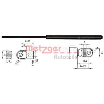 Vérin, capot-moteur METZGER 2110377 pour MAZDA PREMACY 2.2 E - 155cv