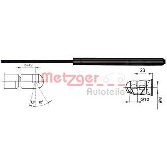 Vérin de hayon, de coffre METZGER 2110536 pour FORD TRANSIT 2.0 CRDi - 140cv