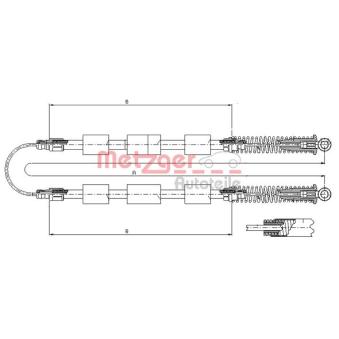 Tirette à câble, frein de stationnement METZGER 321.20 pour FIAT SEICENTO / 600 0.9 - 39cv