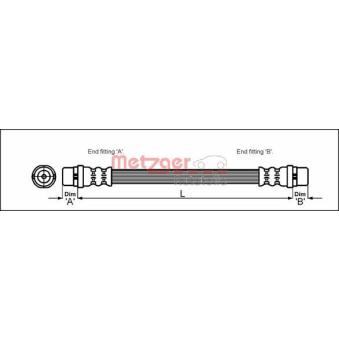 Flexible de frein METZGER 4110350 pour AUDI A6 4.2 V8 quattro - 299cv