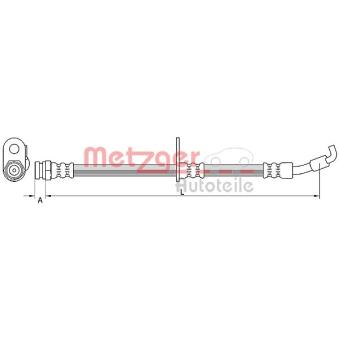 Flexible de frein METZGER 4110876 pour FORD TRANSIT CONNECT 1.6 MZ-CD - 90cv