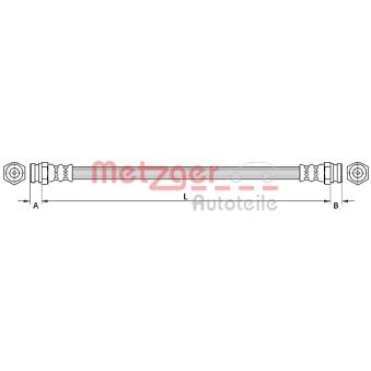 Flexible de frein METZGER 4110877 pour FORD TRANSIT CONNECT 1.6 MZ-CD - 90cv