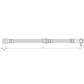 Flexible de frein avant droit METZGER 4111633 pour MAZDA 6 2.5 - 194cv