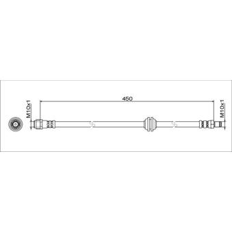 Flexible de frein METZGER 4111775 pour MERCEDES-BENZ VITO 111 CDI - 114cv